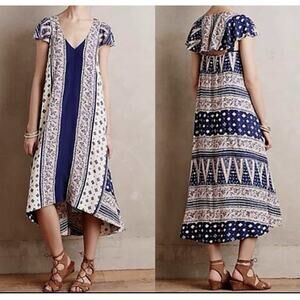 Boho Print High Low Dress Sleeveless Casual Summer Beach Maxi
